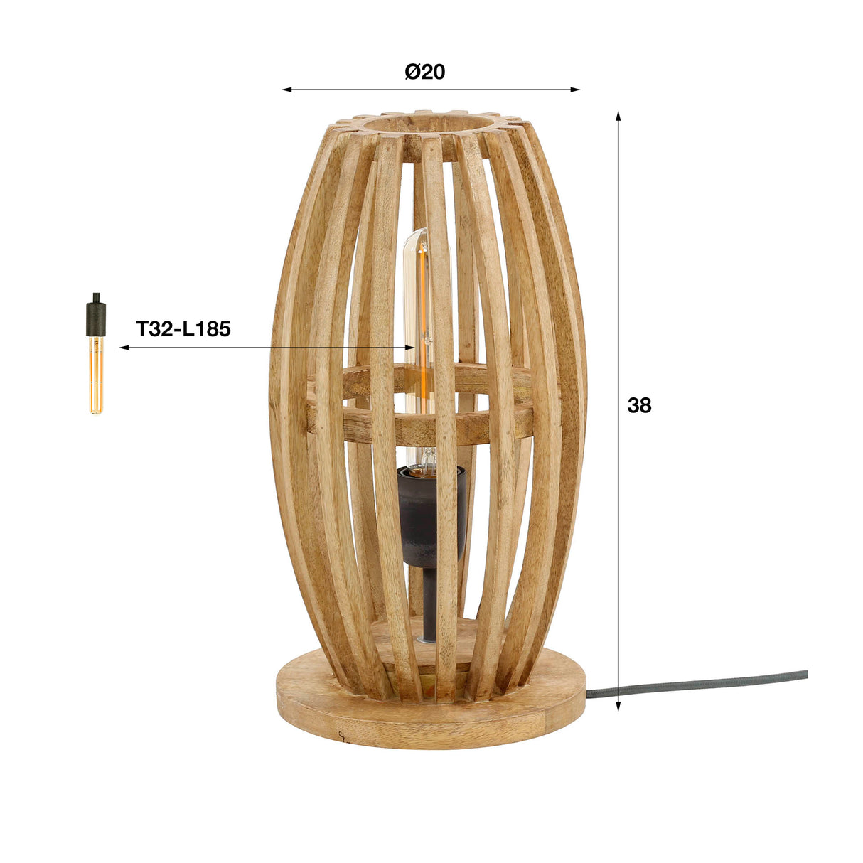 Bordlampe Jalou mangotræ