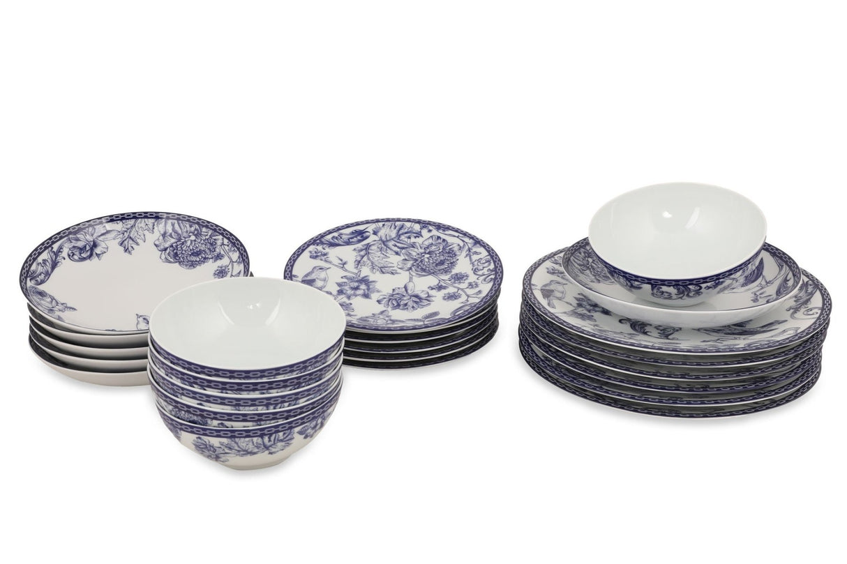ZG24Y2420939016 Blå Hvid 100% PORCELÆN