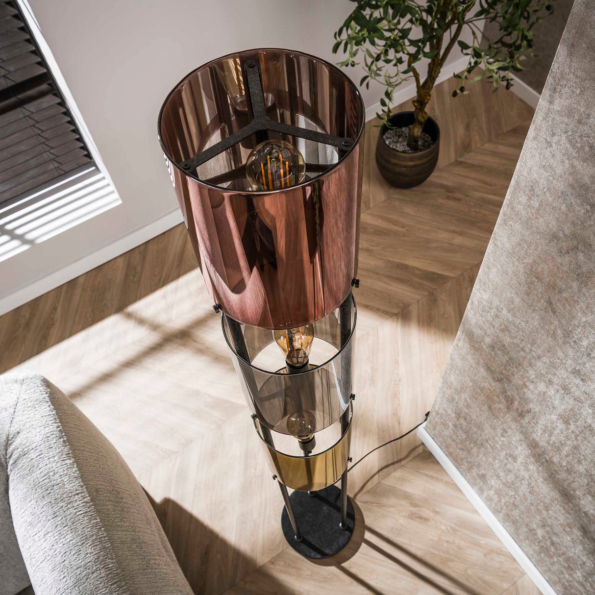 Væglampe Nox 3-lys Sort Metal 175 cm