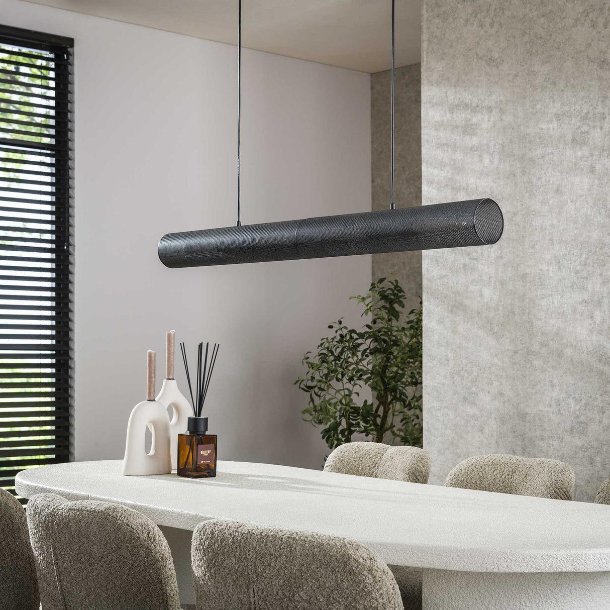 Hængelampe Zavi 120 cm mesh sort