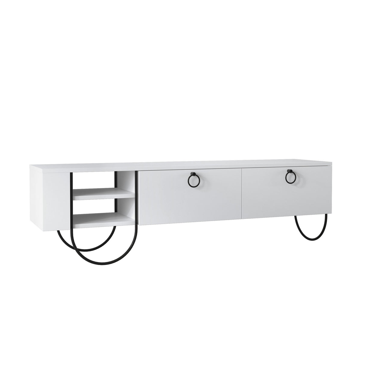 TV Meubels - TV Meubel Norfolk Wit Melamine 150x44x36 cm - Dimehouse