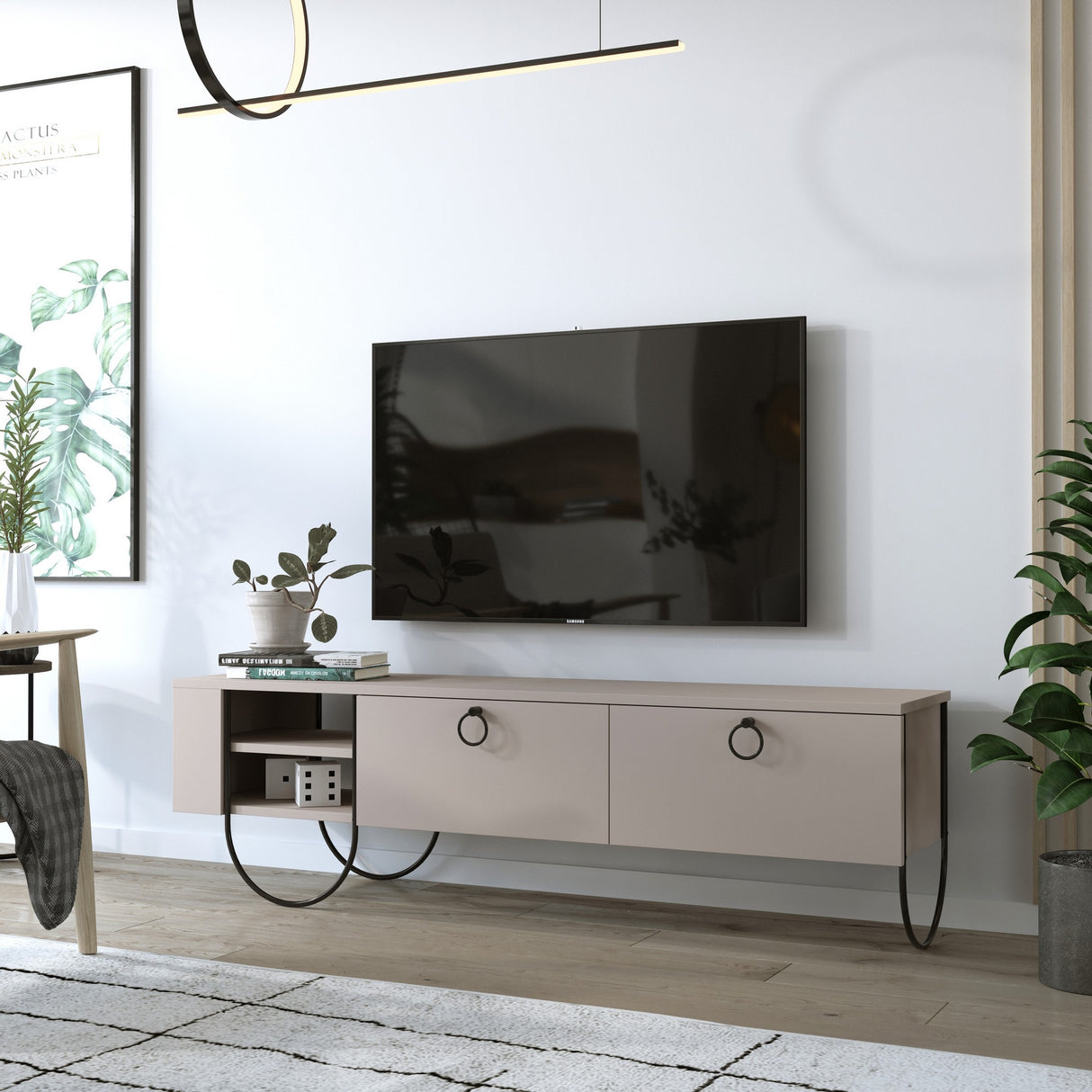 TV Meubels - TV Meubel Norfolk Mokka Melamine 150x44x36 cm - Dimehouse