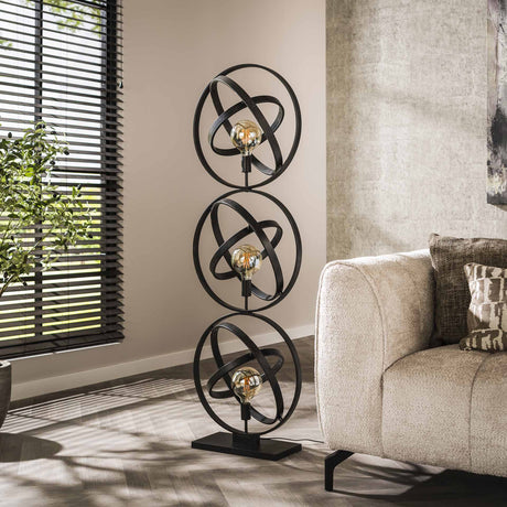 Gulvlampe Galaxy 3-lys sort metal