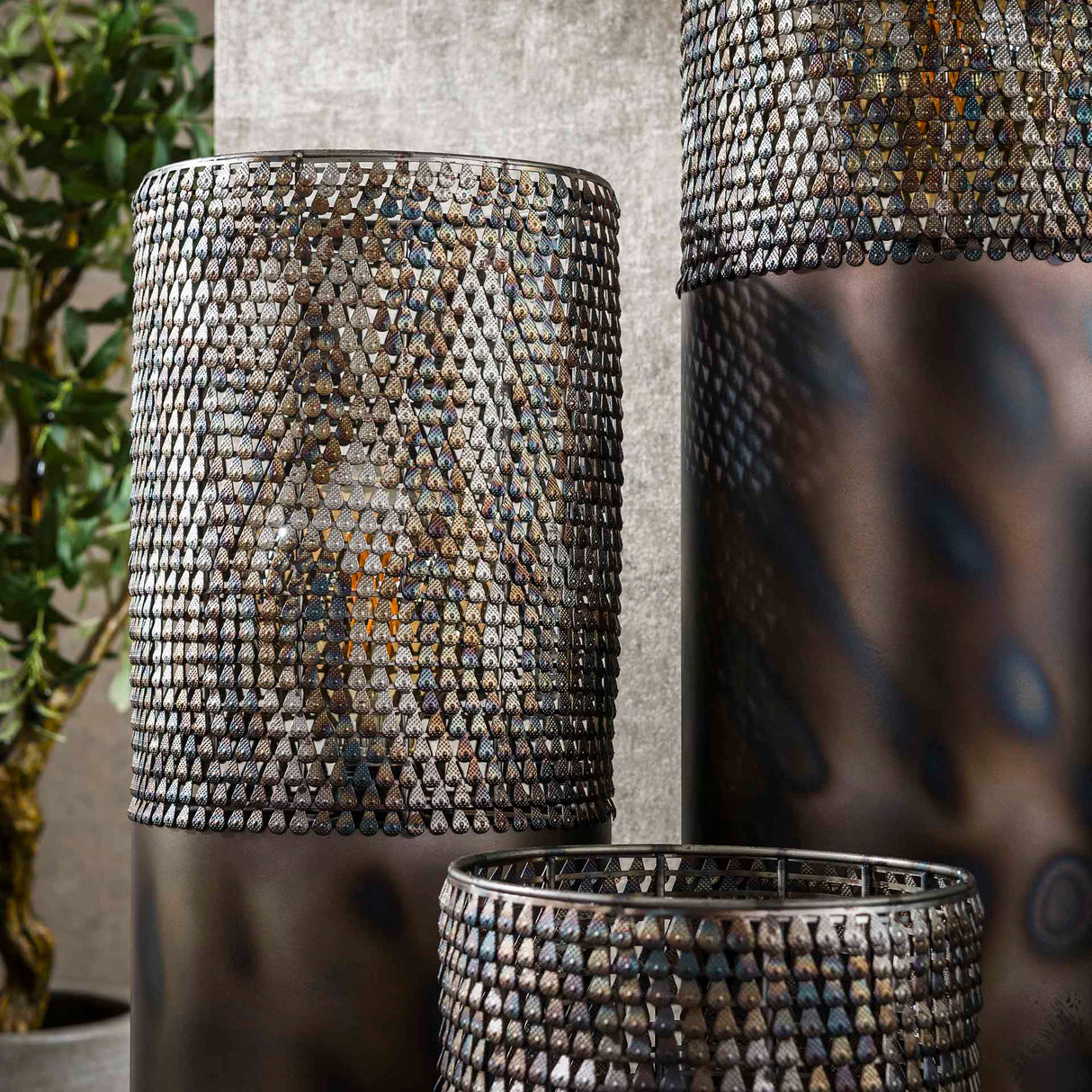 Gulvlampe cylinder Brick 90 cm sort brun