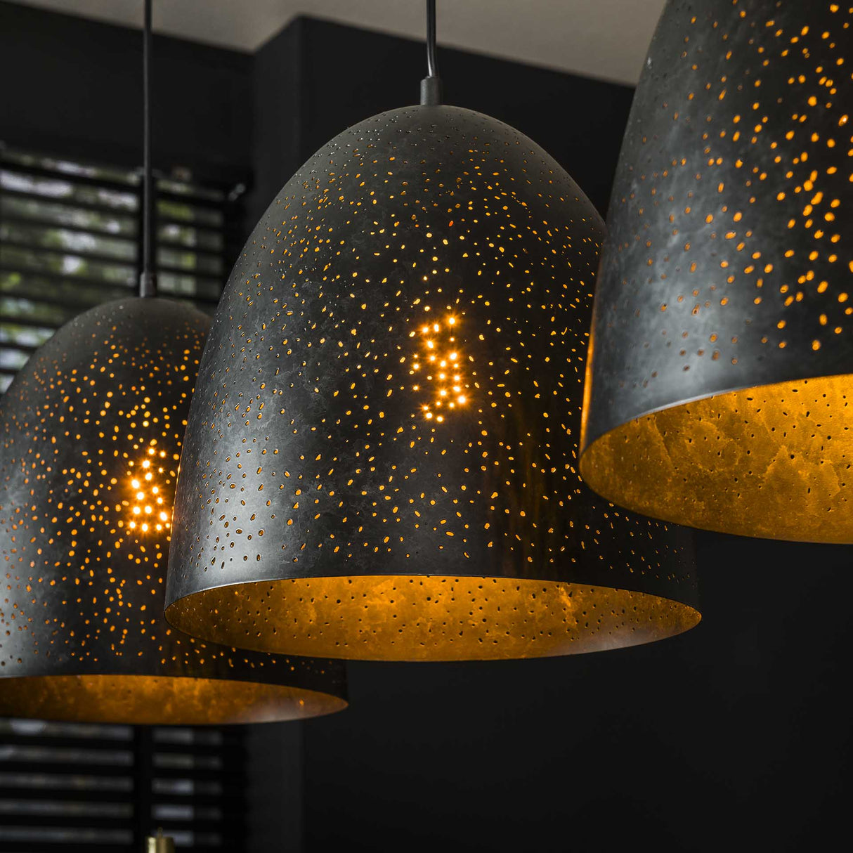 Industriel Hængelampe Kylian 3-lys Metal Sort