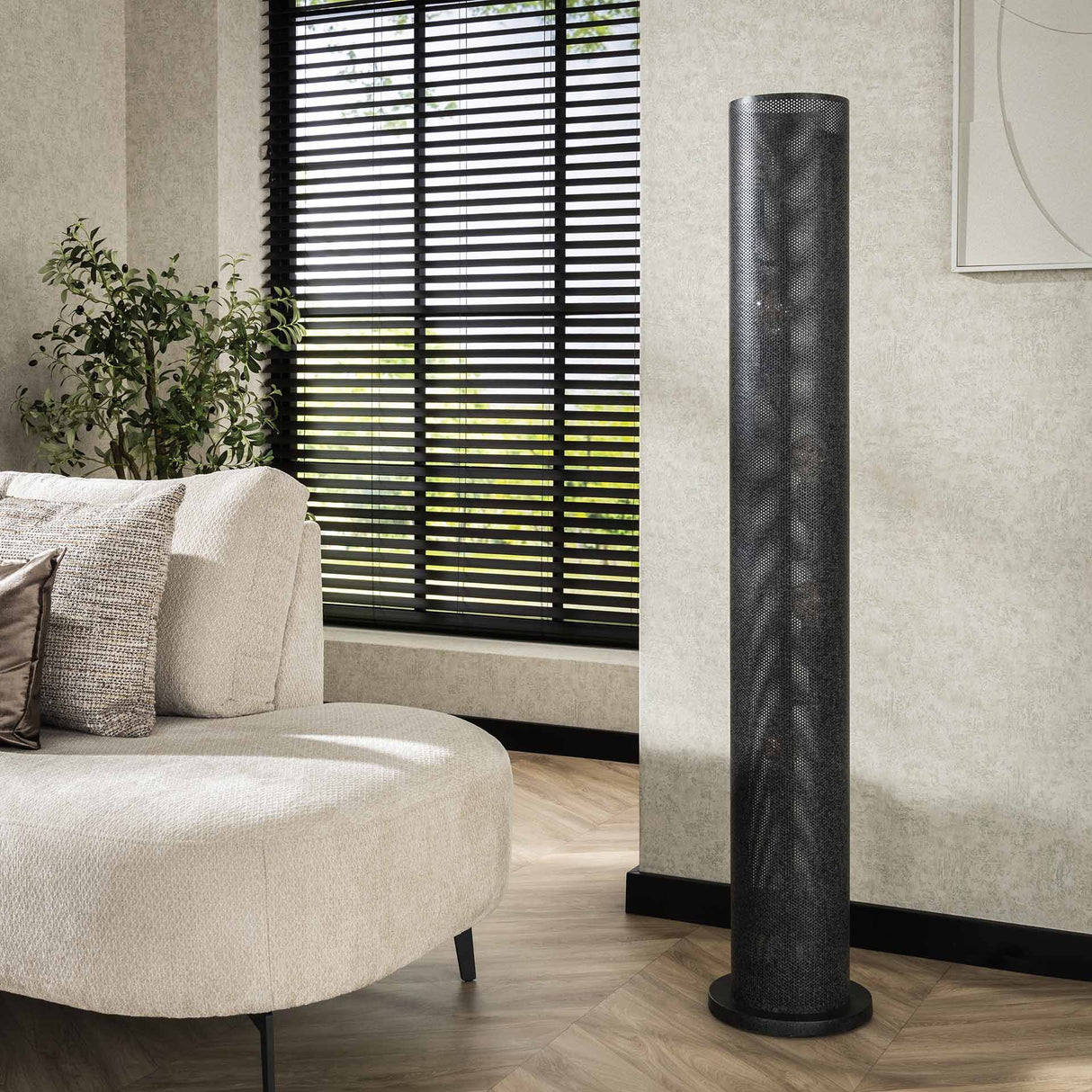 Gulvlampe Knox 5-lys mesh sort