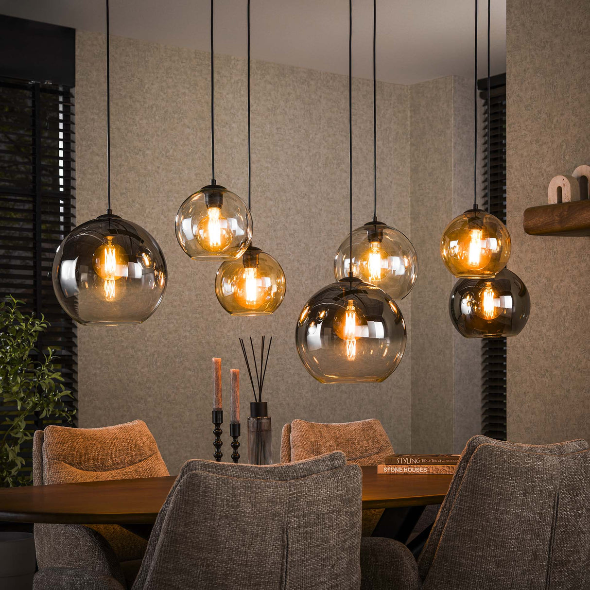 Hanglampen - Moderne Hanglamp Glas 7 - lichts Juliette - Dimehouse