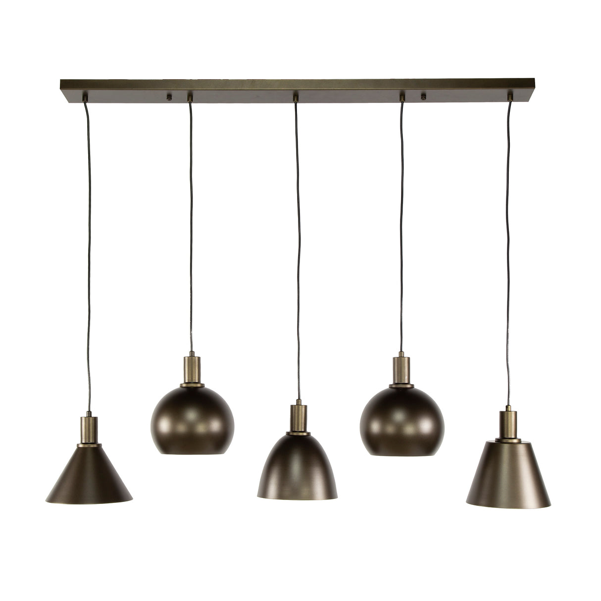 Hængelampe Sienna 5-lys Industriel - Brun 120 cm