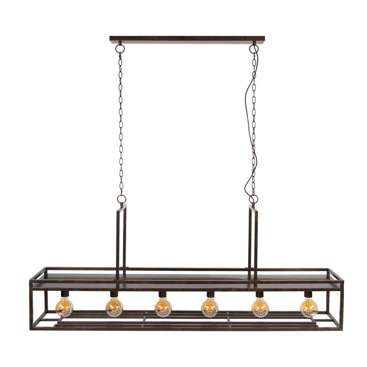 Hanglampen - Hanglamp Eloisa 6 - lichts metaal bruin - Dimehouse