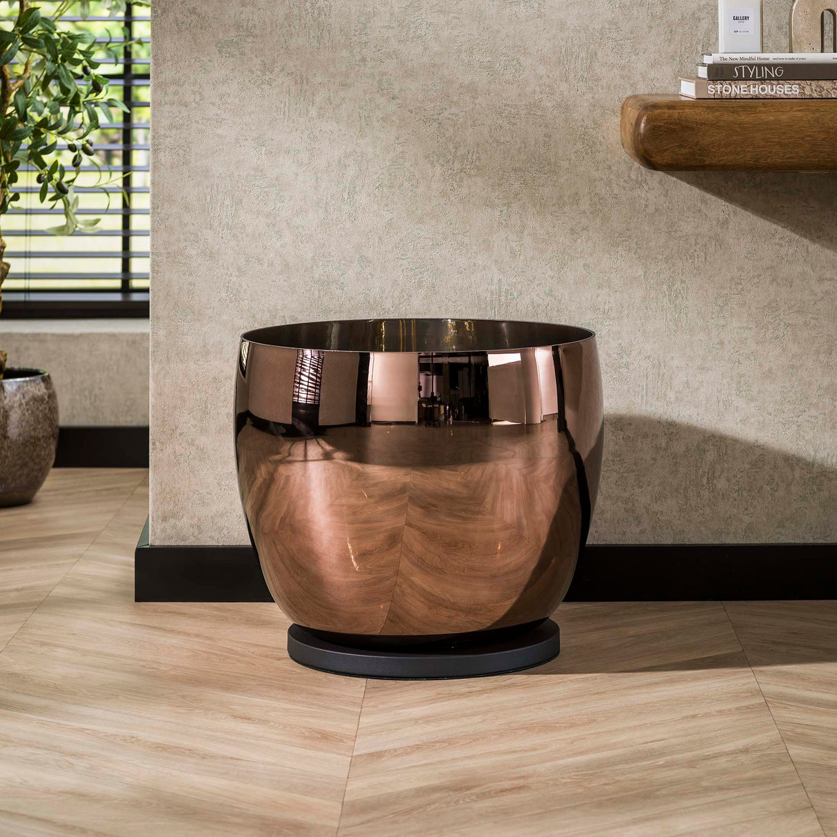 Gulvlampe Dain UP XXL Kobberfarvet glas