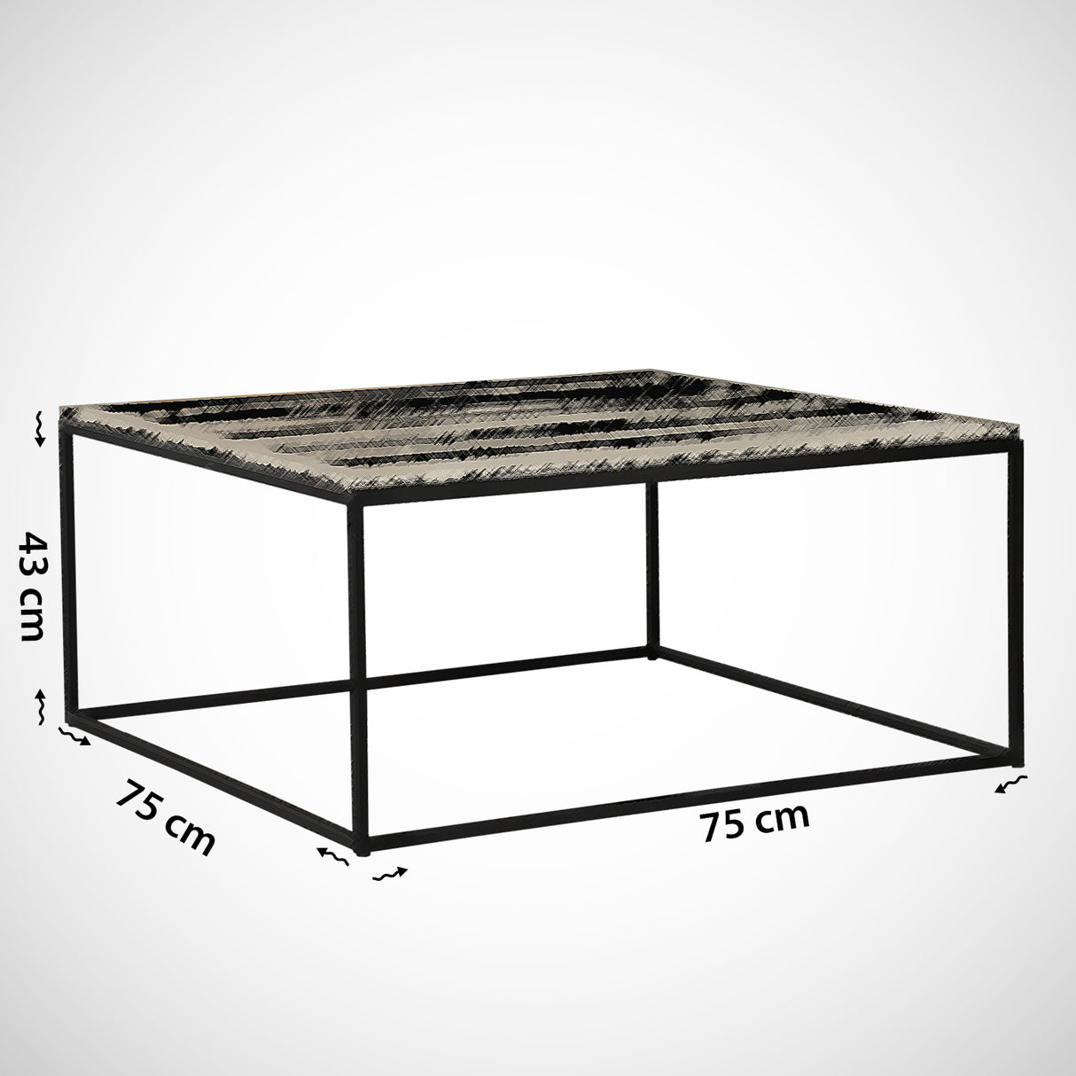 Salontafels - Vierkante salontafel Eiken Melamine - 75x75 cm - Pola - Dimehouse