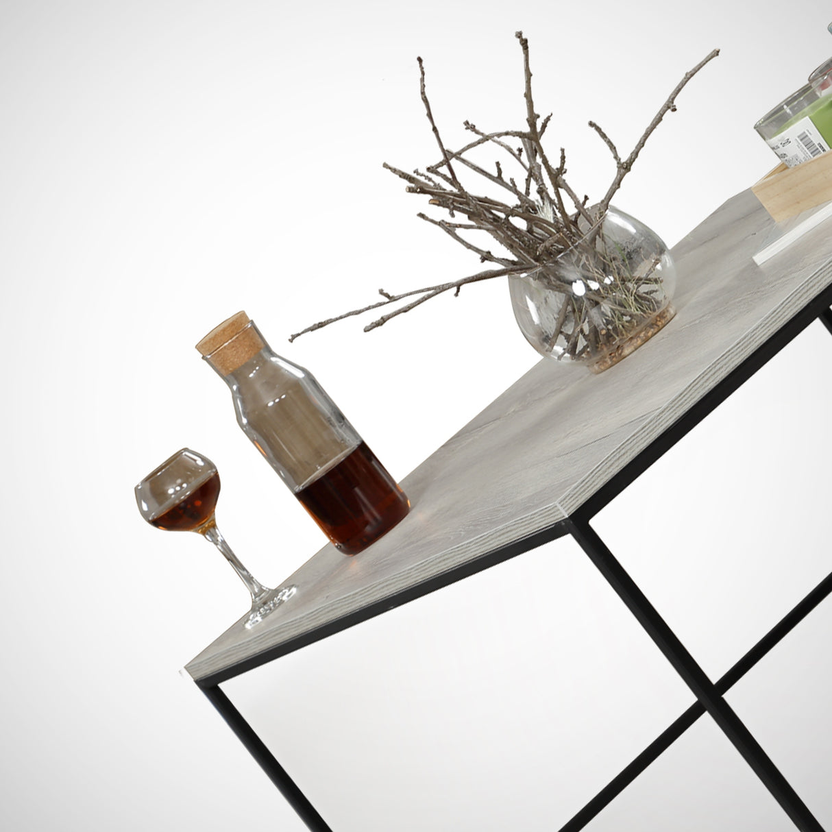 Stuebord Firkantet 75x75 cm Pola - Grå Træ Melamin