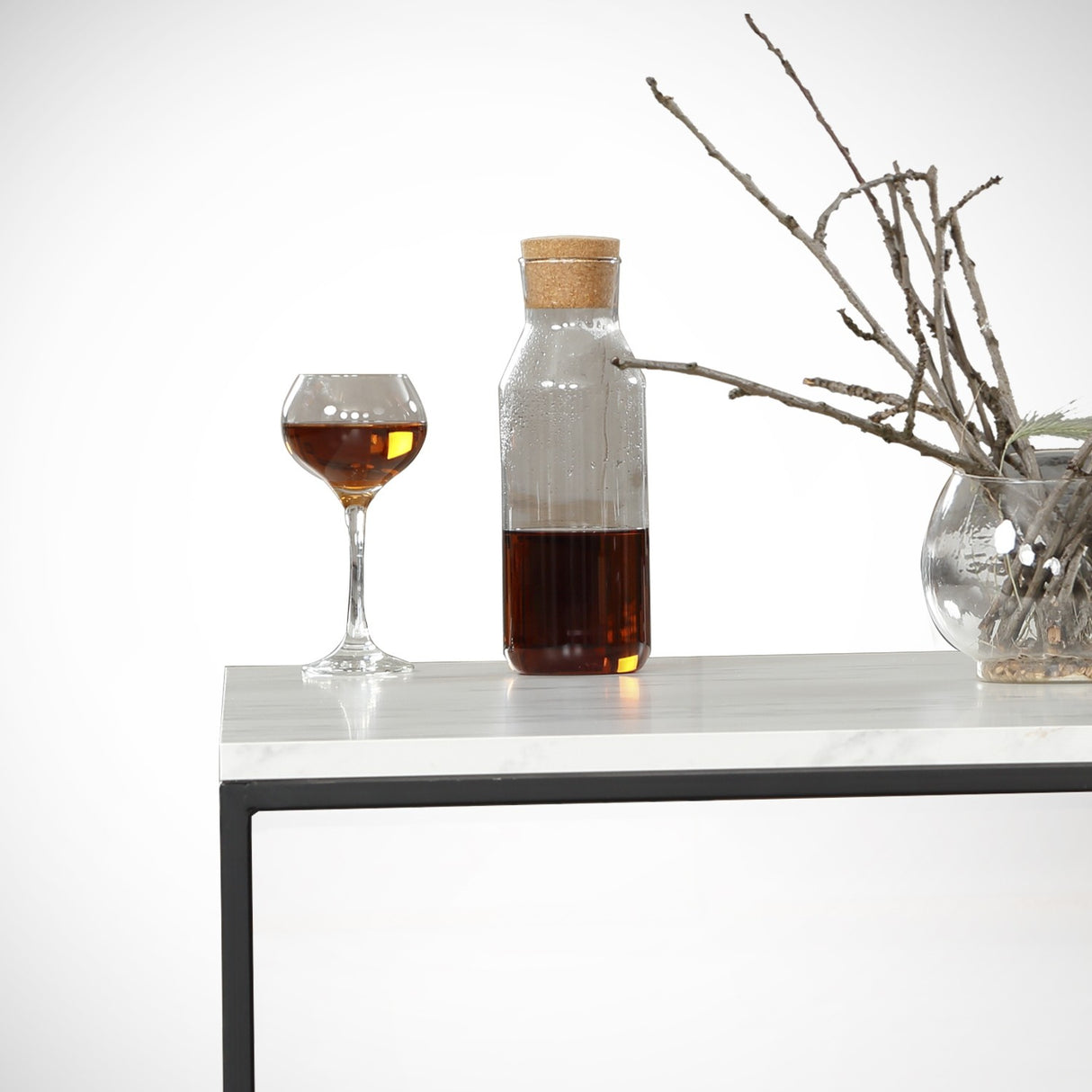 Sofabord Firkantet 75x75 cm Pola - Hvid Marmorlook Melamin