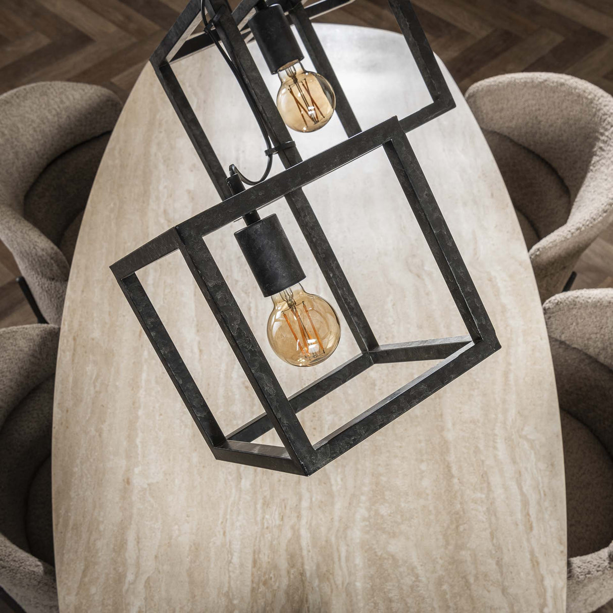 Loftlampe Drew 4-lys kube sort