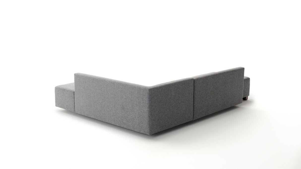 Banken - Slaapbank grijs stof - XL 280x206 cm - met wielen - Rechts - Manama - Dimehouse