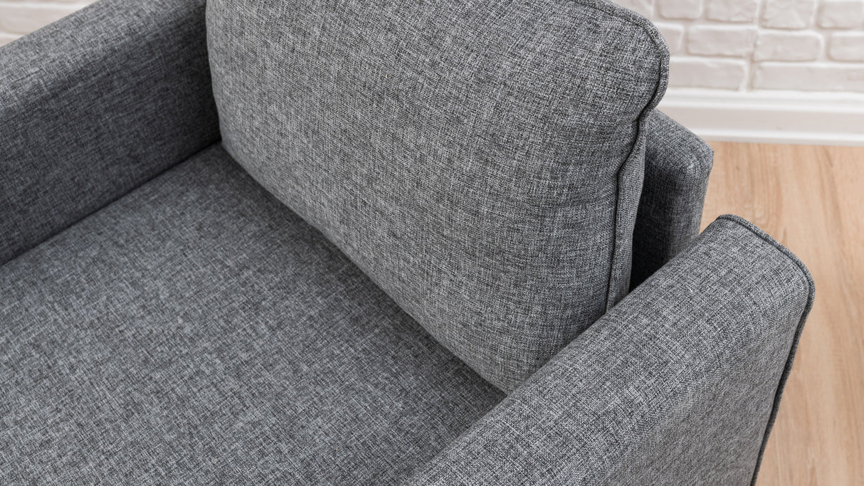 Landelijke fauteuil Grijs melange geweven stof Bella
