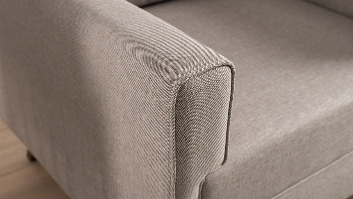 Fauteuils - Landelijke fauteuil Beige melange geweven stof Bella - Dimehouse