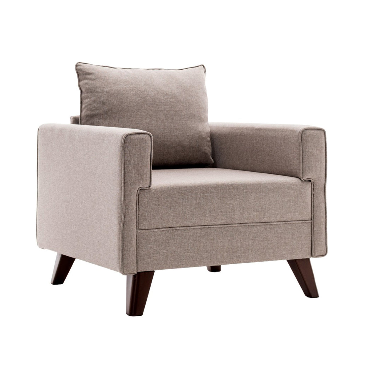 Fauteuils - Landelijke fauteuil Beige melange geweven stof Bella - Dimehouse