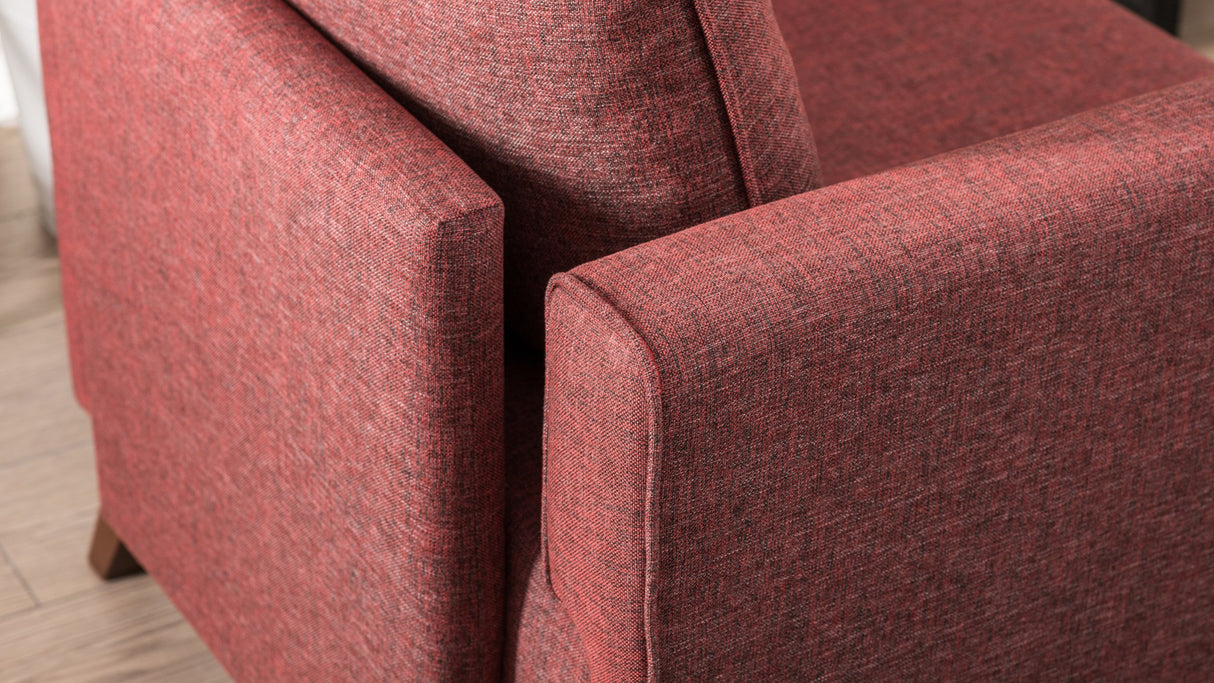 Landelijke fauteuil Bordeauxrood melange geweven stof Bella
