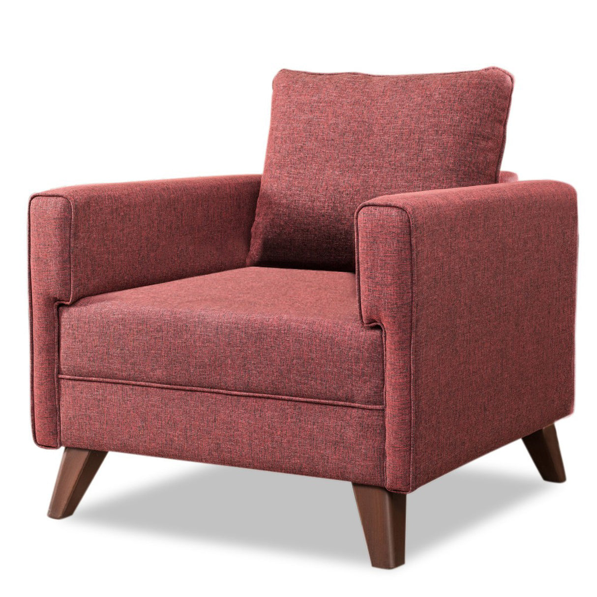 Landelijke fauteuil Bordeauxrood melange geweven stof Bella