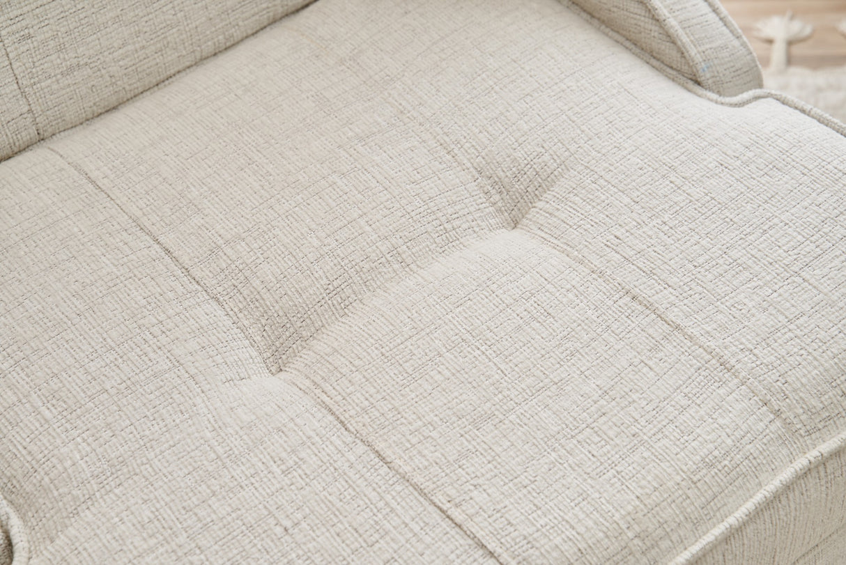 Lænestol beige chenille stof landlig klassisk Ella