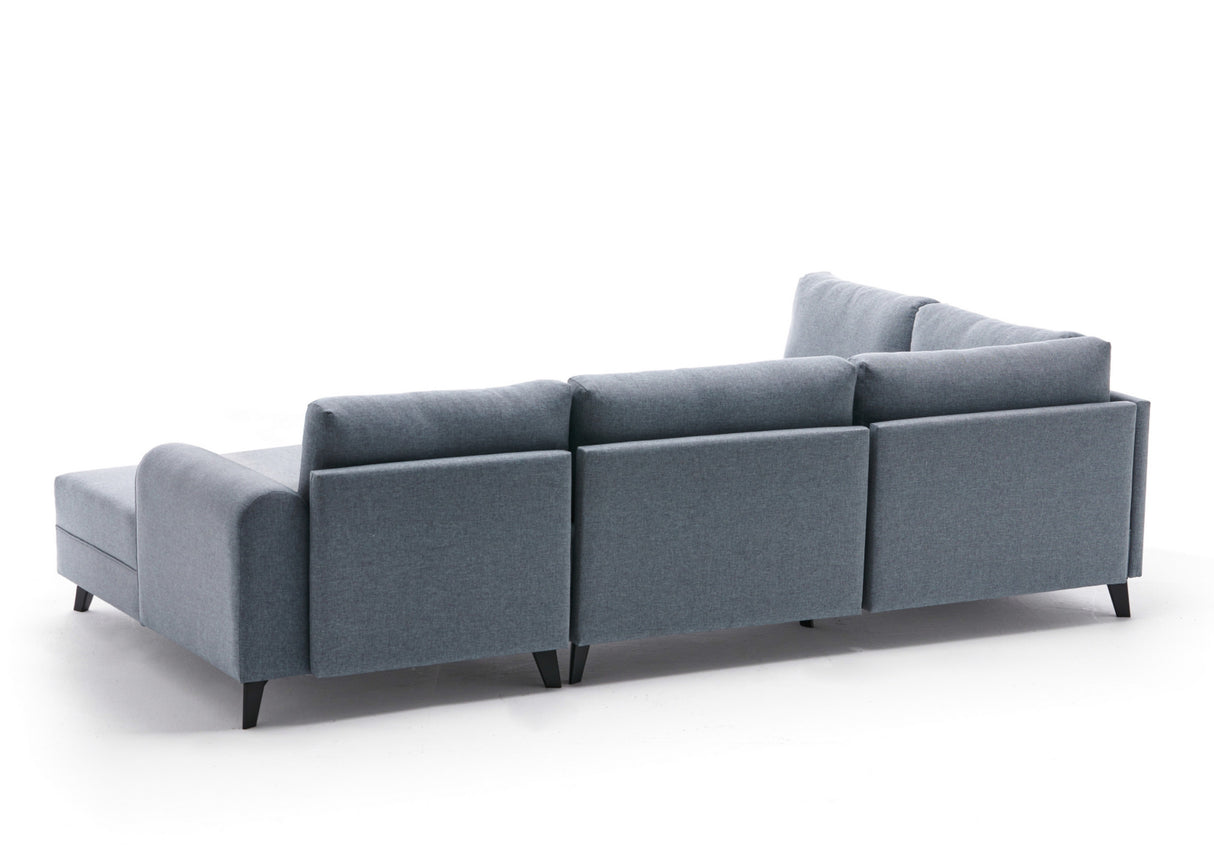 Sovesofa Blåt stof - U-sofa - XXL 300x202x152cm - Belen