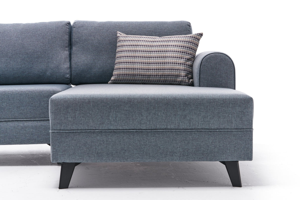 Sovesofa Blåt stof - U-sofa - XXL 300x202x152cm - Belen