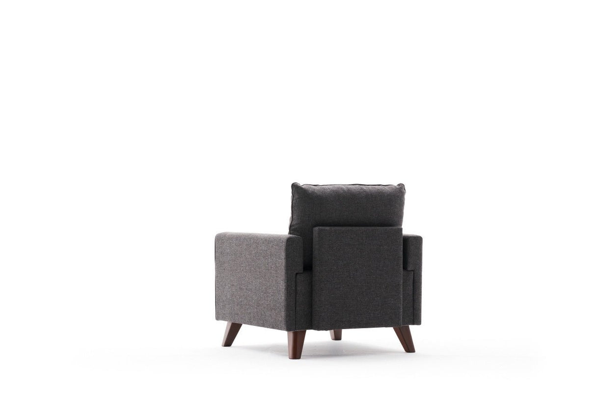 Landelijke fauteuil Antraciet melange geweven Stof Bella
