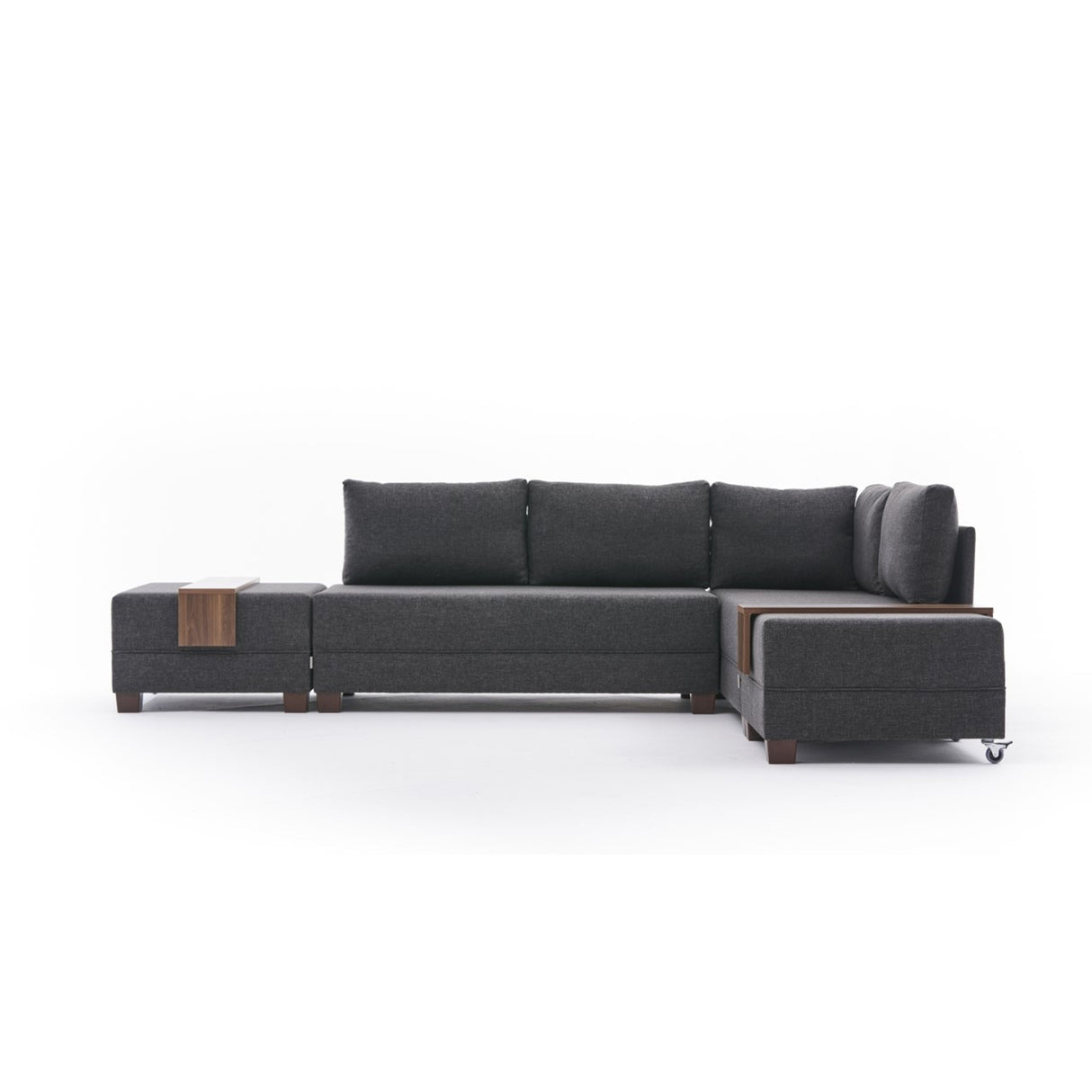 Banken - Slaapbank antraciet stof - XXL 280 x 210 - Rechts - Fly - Dimehouse