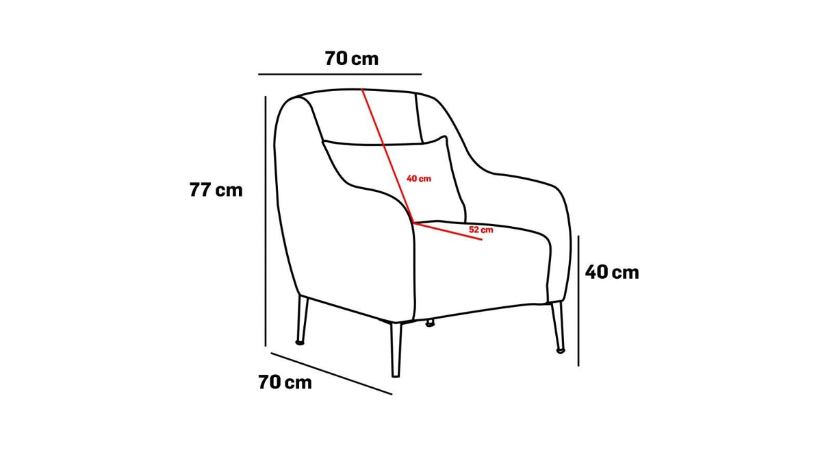 Fauteuils - Scandinavische fauteuil Beige gemêleerde linnen stof met kussen Venus - Dimehouse