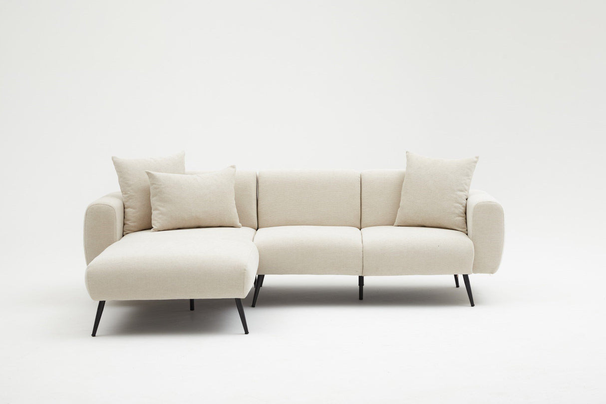 Hjørnesofa Venstre Side Creme