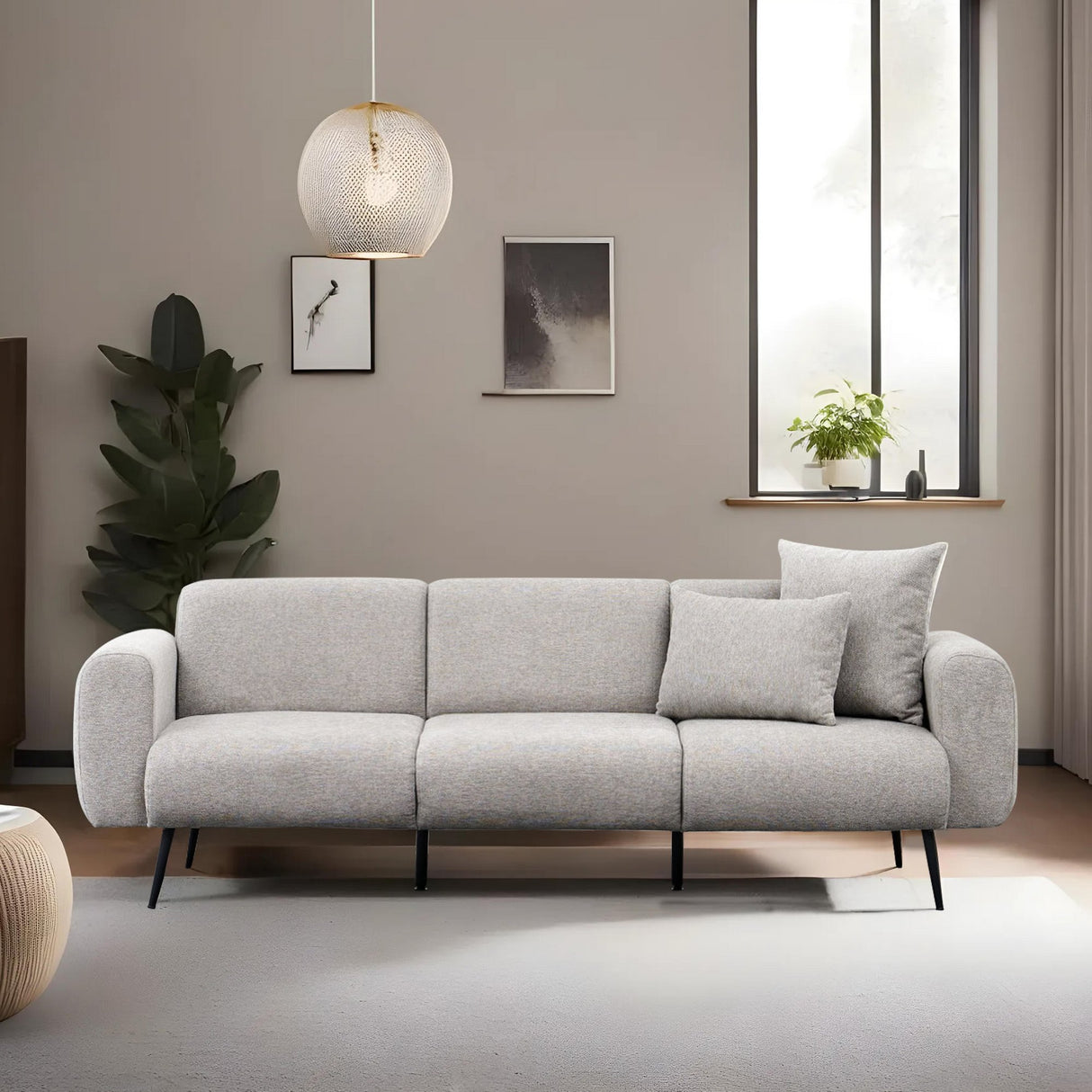 3-personers Sofa Side Lysegrå
