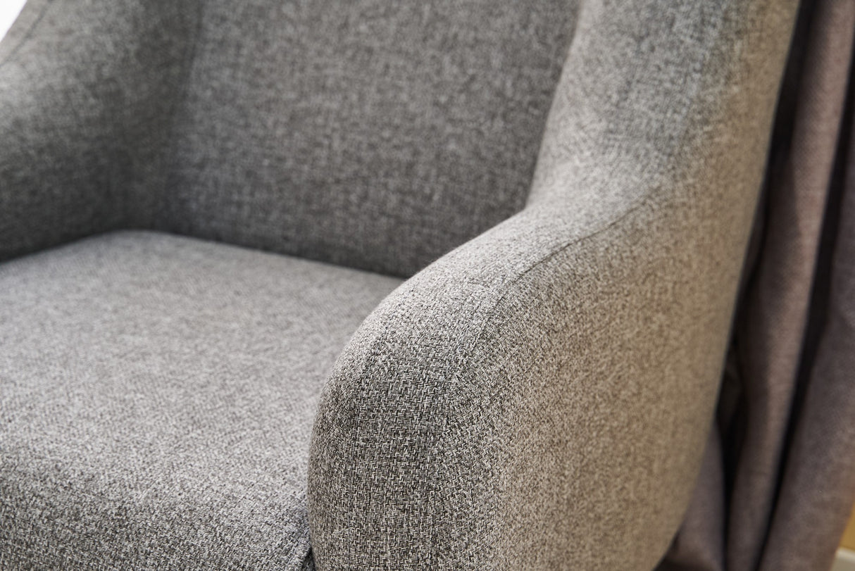 Fauteuils - Moderne fauteuil Grijs linnen stof met hoge poot Revos - Dimehouse