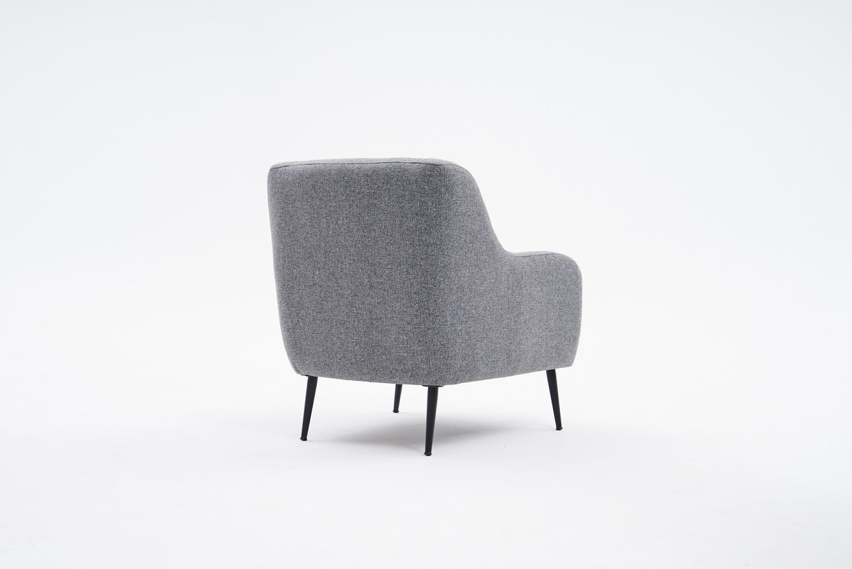 Fauteuils - Moderne fauteuil Grijs linnen stof met hoge poot Revos - Dimehouse