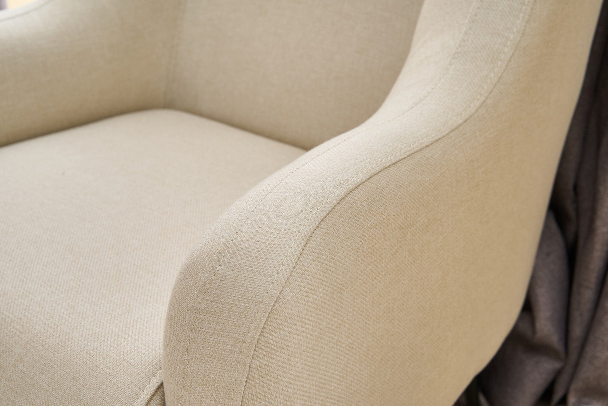 Fauteuils - Moderne fauteuil Beige linnen stof met hoge poot Revos - Dimehouse