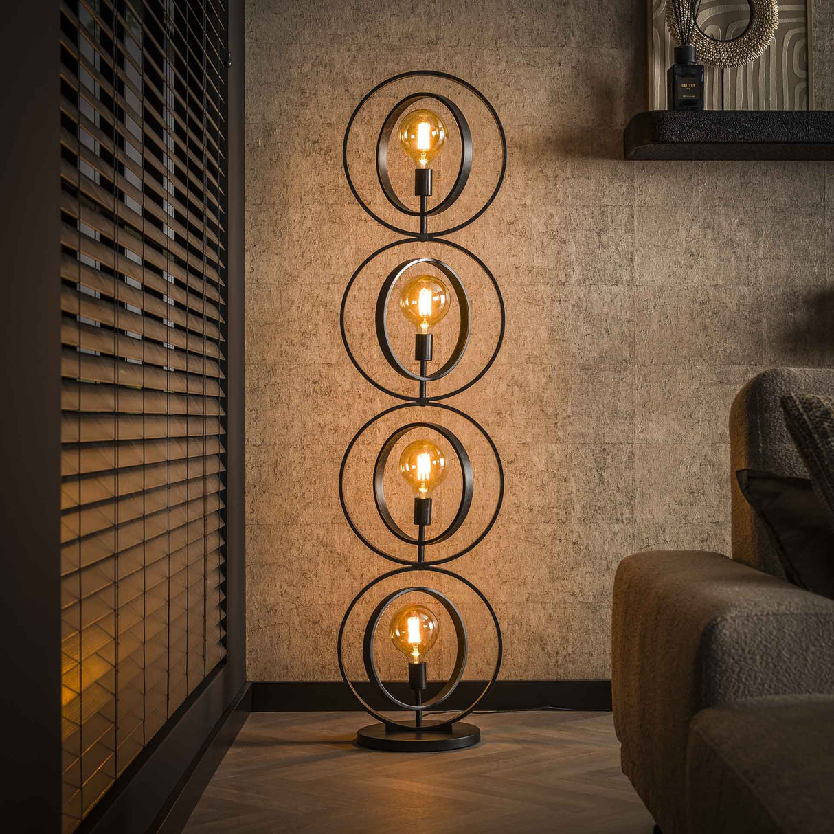Vloerlampen - Industriële vloerlamp Otan metaal 4 - lichts - Dimehouse