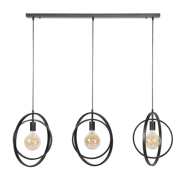 Hængelampe Otan DH Interiør Charcoal LxBxH 129x46x11 Metal Hvid foto set forfra