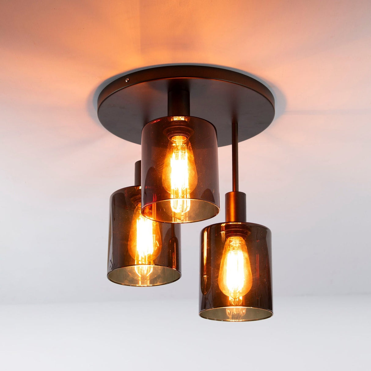 Industriel loftlampe Mason 3-lys - Brun