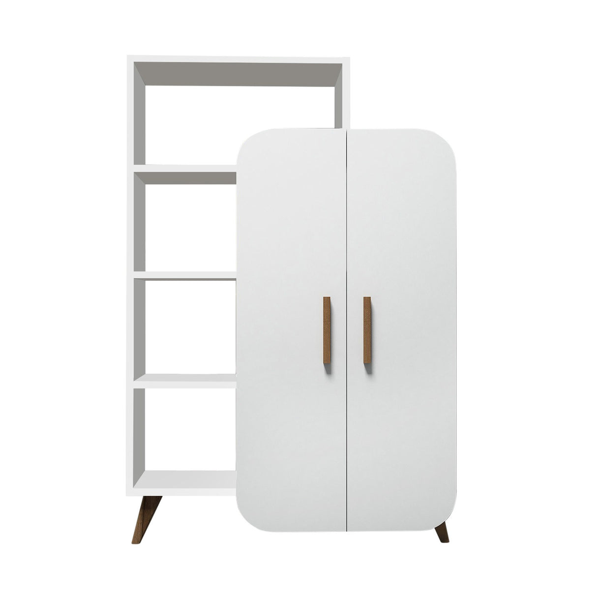 Skandinavisk reol hvid melamin Form 90x132x32 cm