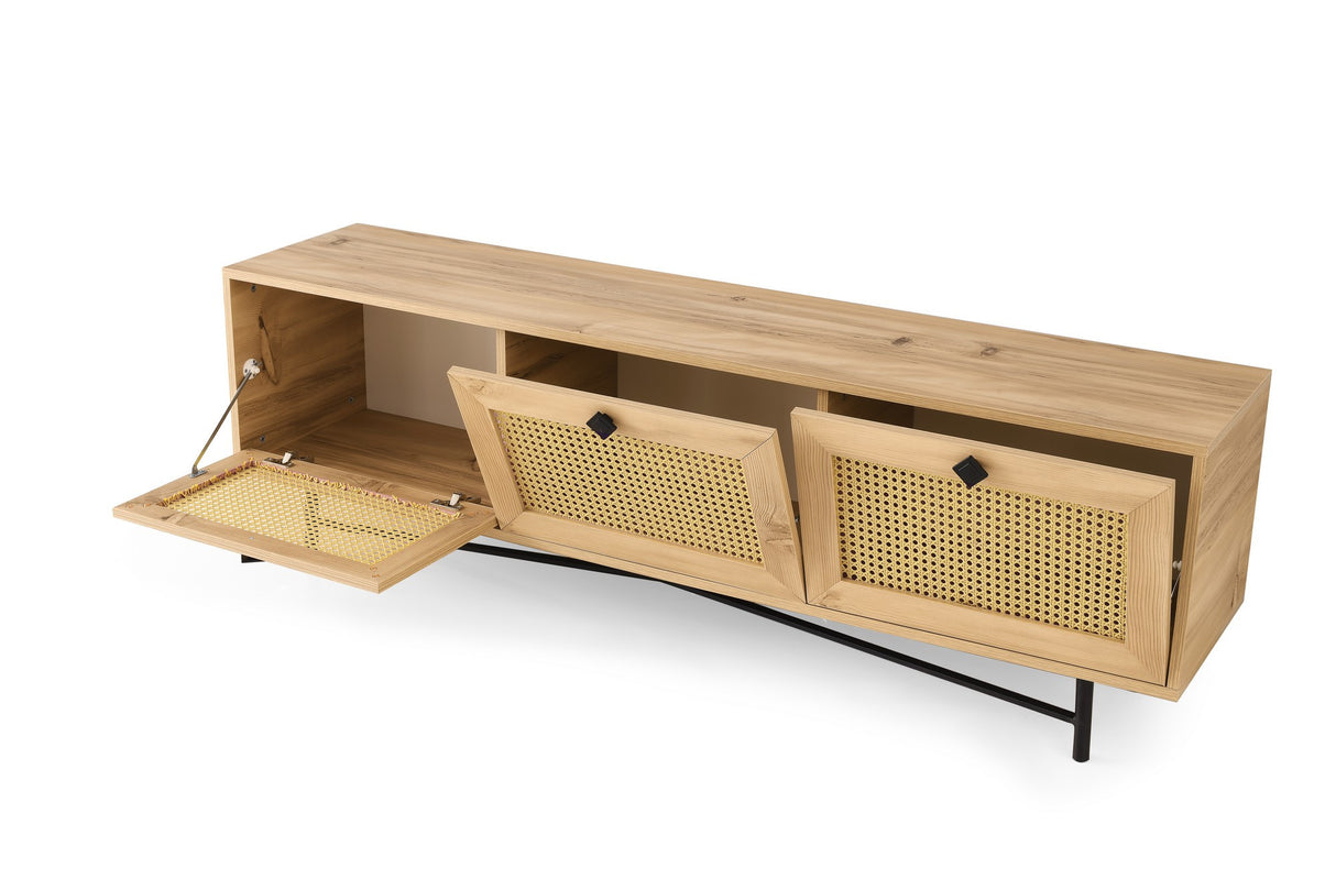 TV Meubels - TV Meubel Japandi Alcazar Eik Melamine 180x60x40 cm - Dimehouse