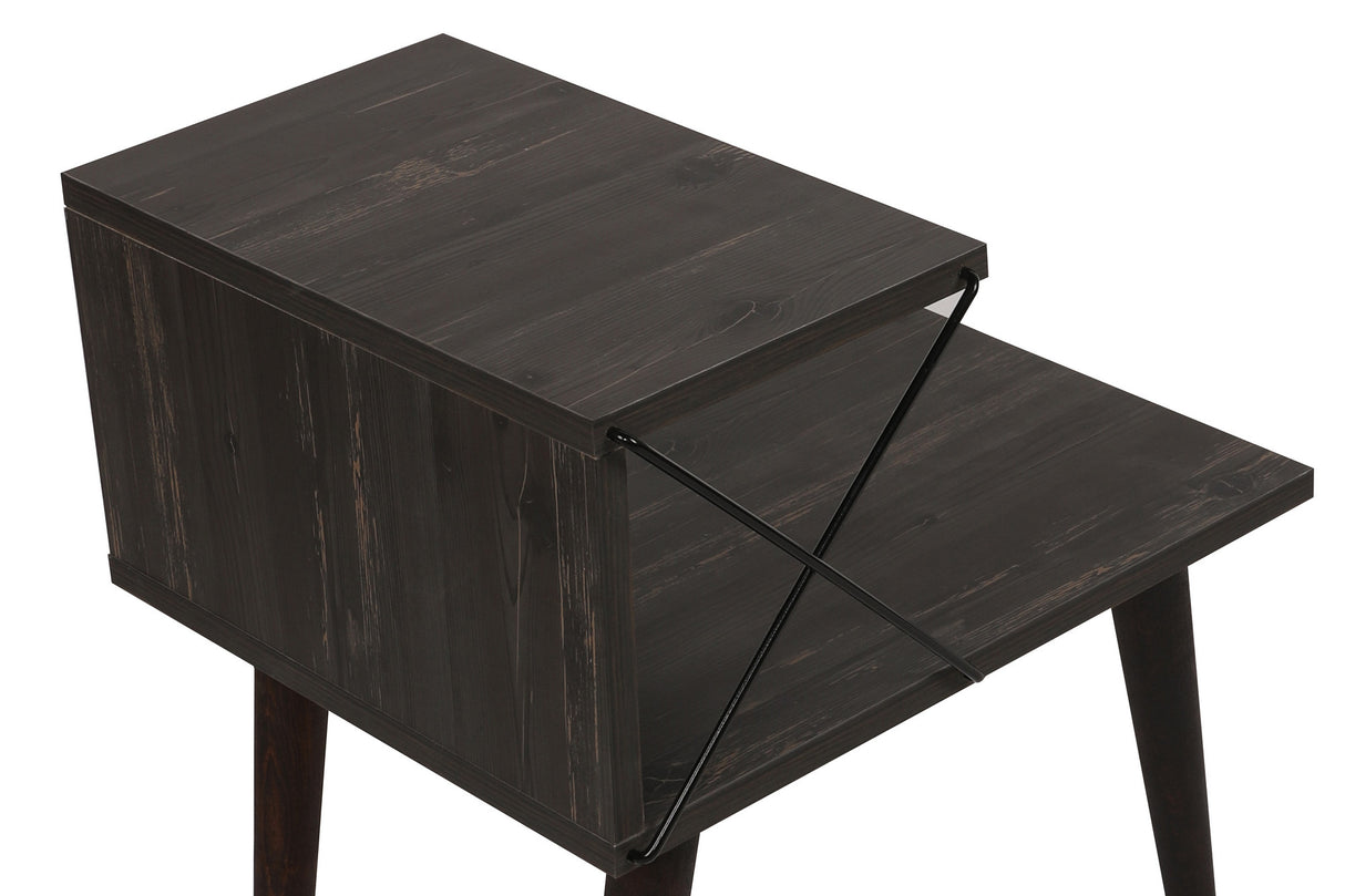 Nachtkastjes - Nachtkastje Cross Donkerbruin Melamine 50x55x40 cm - Dimehouse