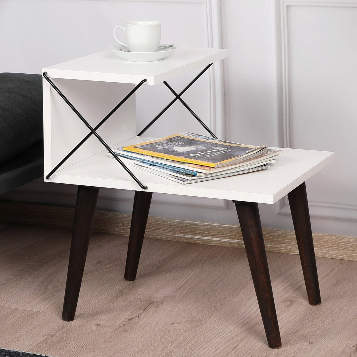 Sengebord Cross White Melamin 50x55x40 cm