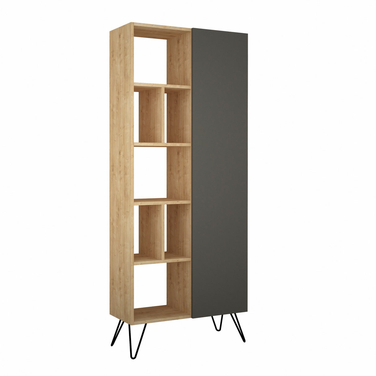 Reol Jedda Eg Antracit Melamin 79x190x32 cm