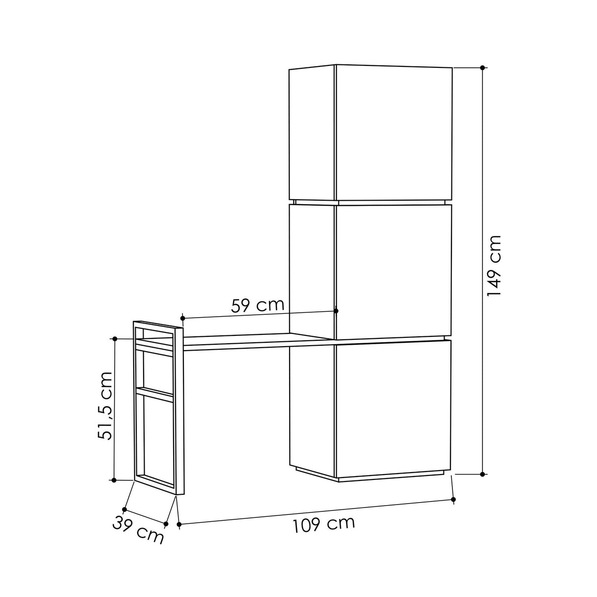 Schoenenkasten - Schoenenkast Mello Eik Antraciet Melamine 109x149x39 cm - Dimehouse