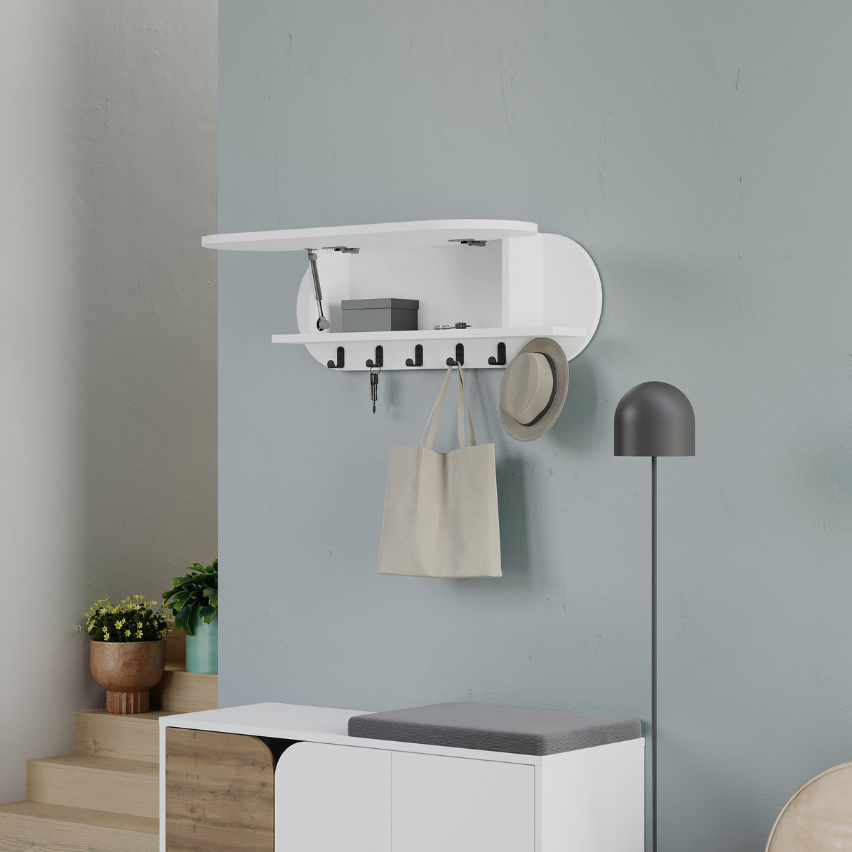 Krog Hvid - Melamin - Med Rum