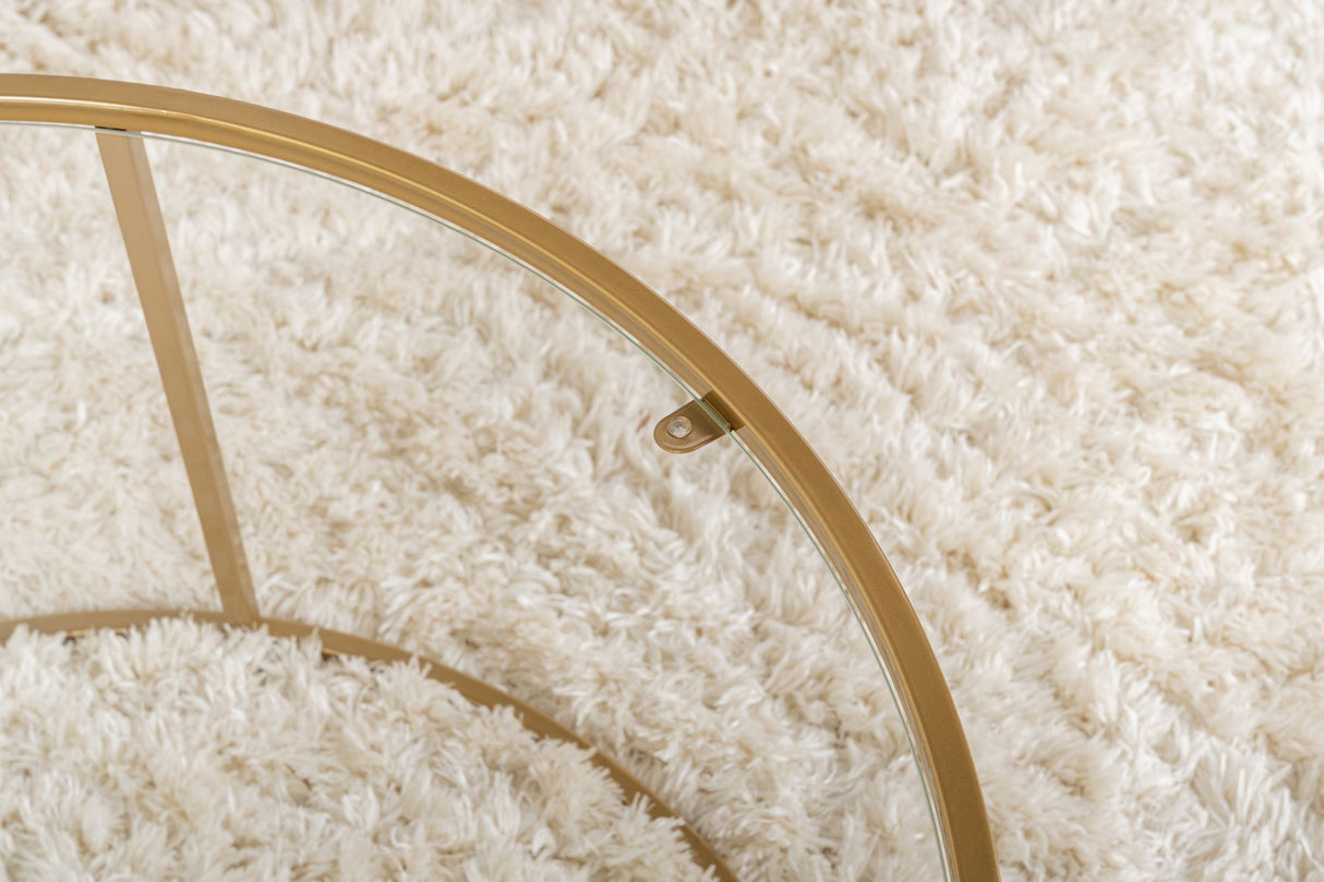 Moderne Rundt Sofabord Uru Guld - Glas - 80 cm