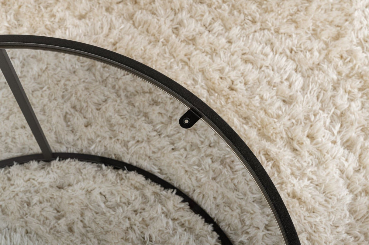 Moderne Rundt Sofabord Uru Sort - Gråt Glas - 80 cm