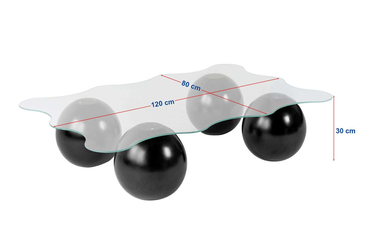 Noxa salontafel zwart transparant 120x80 cm Black Transparent Tempered glass