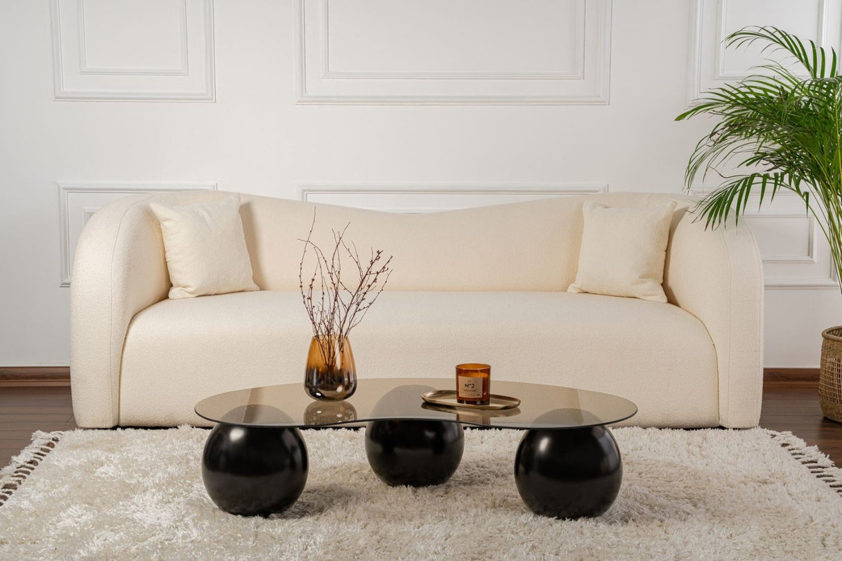 Stuebord Sphere Hærdet glas Sort Bronze 120x70x30 cm Sort Bronze Hærdet glas