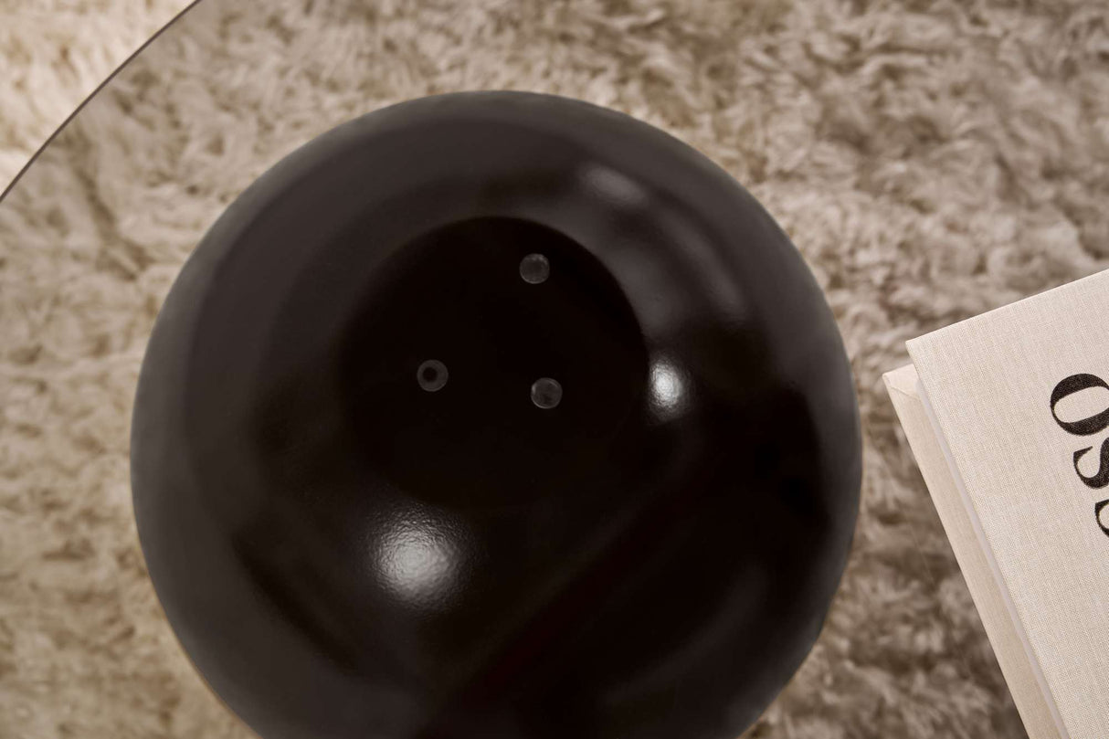 Salontafel Miro Gehard glas Zwart Grijs 85x85 cm Black Grey Tempered glass